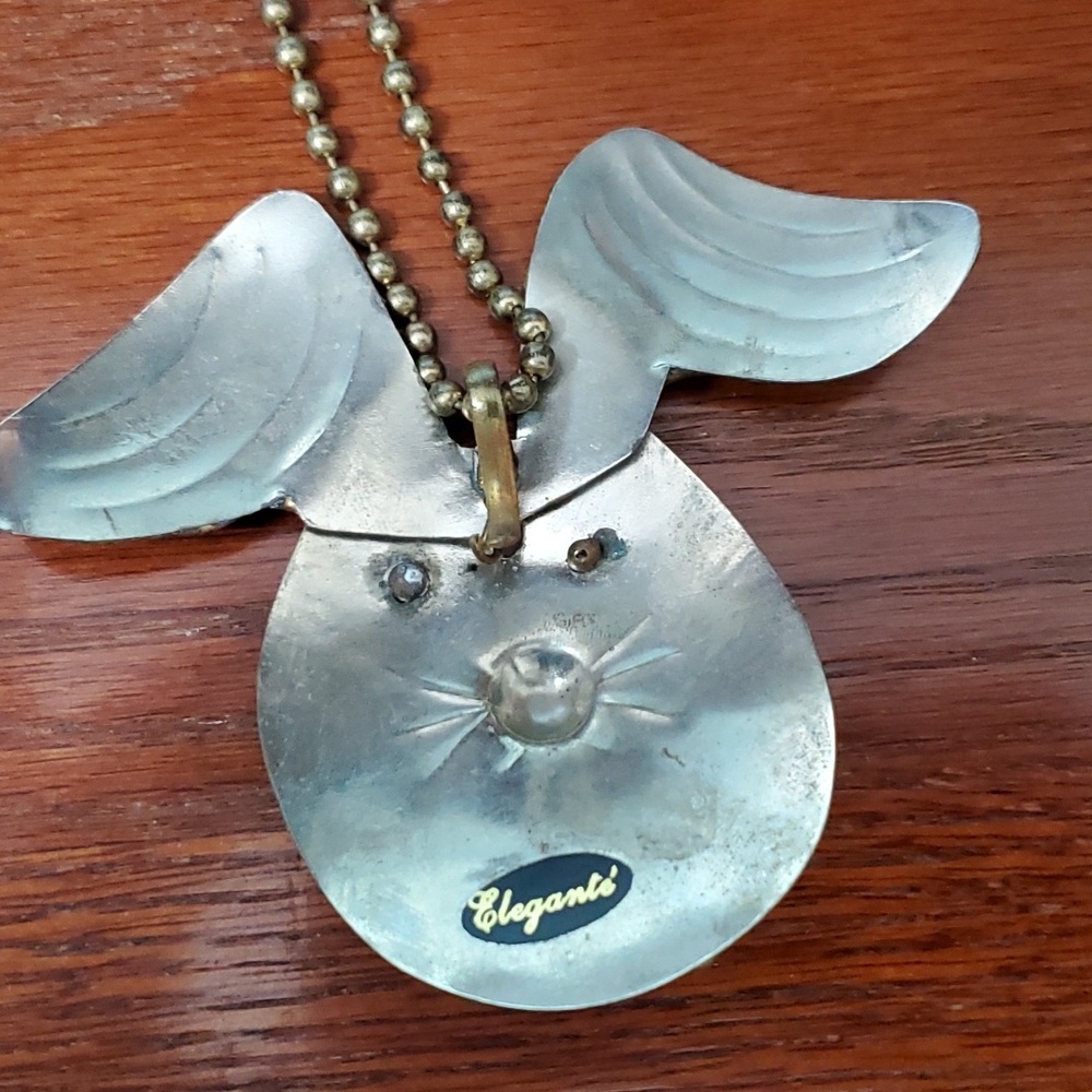 Rabbit Pendant Necklace Vintage Ears Move When You Move! - Picture 11 of 15